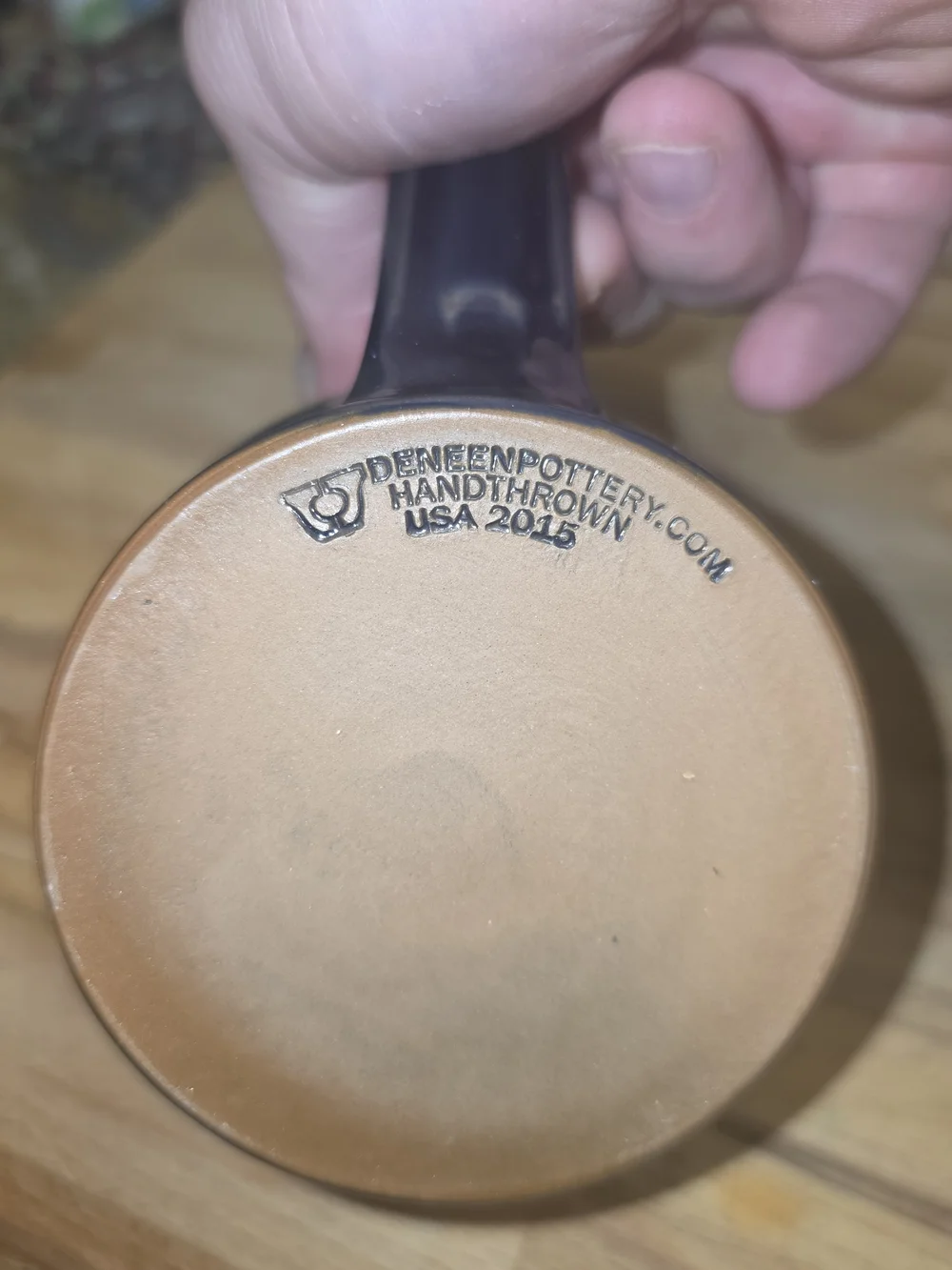 Purple Drip Ceramic Coffee Mug with Pancake House Medallion Poway And Temecula